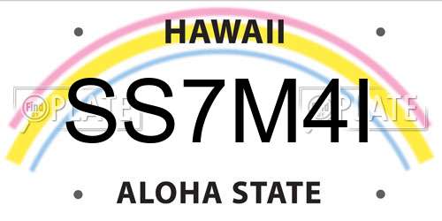 SS7M4I Hawaii License Plate