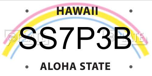 SS7P3B Hawaii License Plate