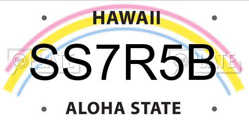 SS7R5B Hawaii License Plate