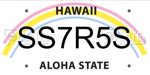 SS7R5S Hawaii License Plate