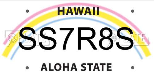 SS7R8S Hawaii License Plate