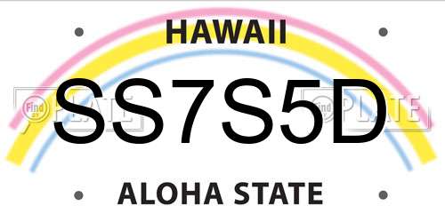 SS7S5D Hawaii License Plate