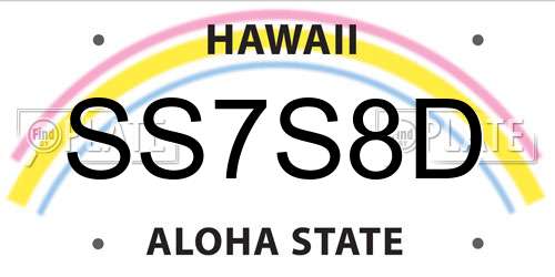 SS7S8D Hawaii License Plate