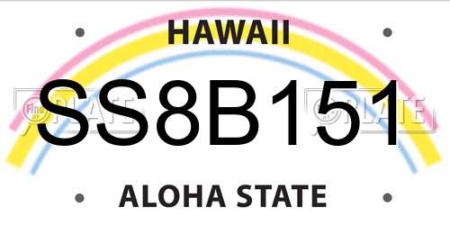 SS8B151 Hawaii License Plate