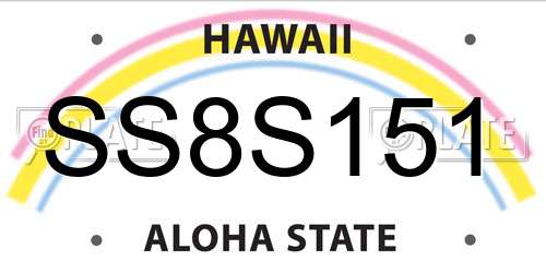 SS8S151 Hawaii License Plate