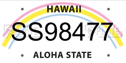 SS98477 Hawaii License Plate