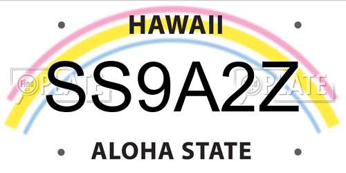 SS9A2Z Hawaii License Plate