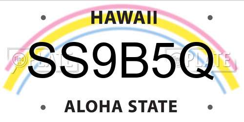 SS9B5Q Hawaii License Plate