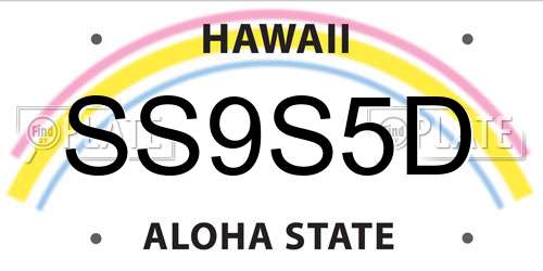 SS9S5D Hawaii License Plate