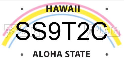 SS9T2C Hawaii License Plate
