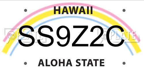 SS9Z2C Hawaii License Plate