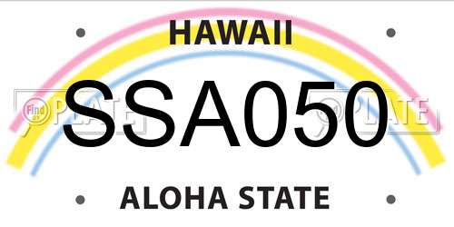 SSA050 Hawaii License Plate