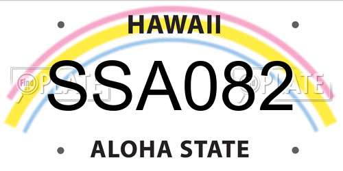 SSA082 Hawaii License Plate