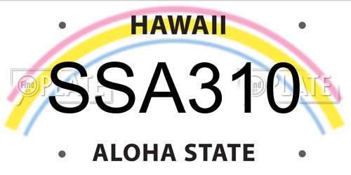 SSA310 Hawaii License Plate