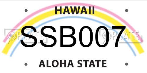 SSB007 Hawaii License Plate