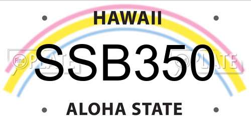 SSB350 Hawaii License Plate
