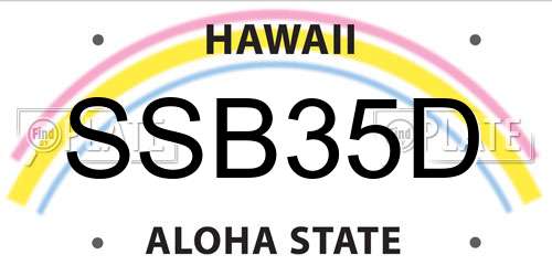 SSB35D Hawaii License Plate