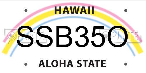 SSB35O Hawaii License Plate