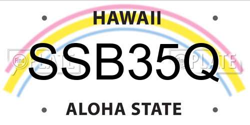 SSB35Q Hawaii License Plate