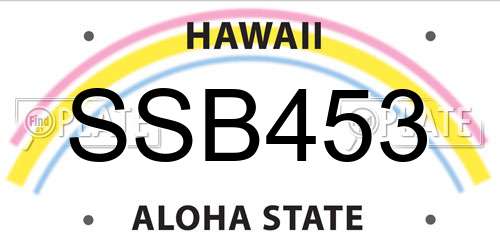 SSB453 Hawaii License Plate