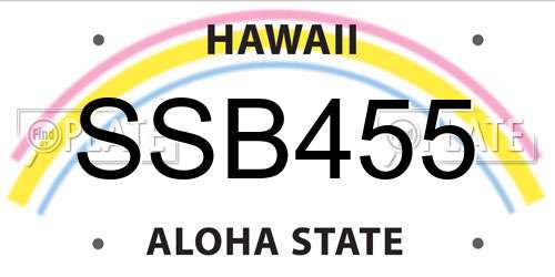 SSB455 Hawaii License Plate