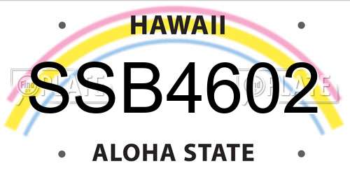SSB4602 Hawaii License Plate