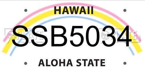 SSB5034 Hawaii License Plate