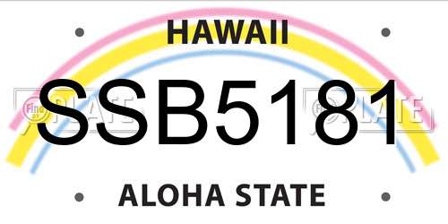 SSB5181 Hawaii License Plate