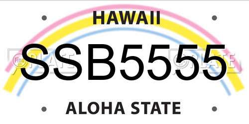 SSB5555 Hawaii License Plate