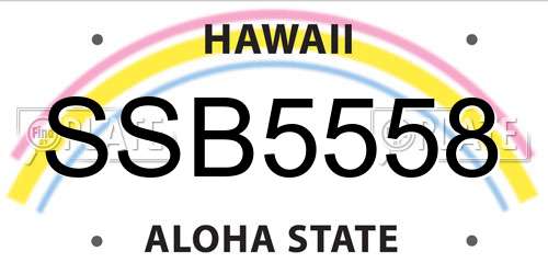 SSB5558 Hawaii License Plate