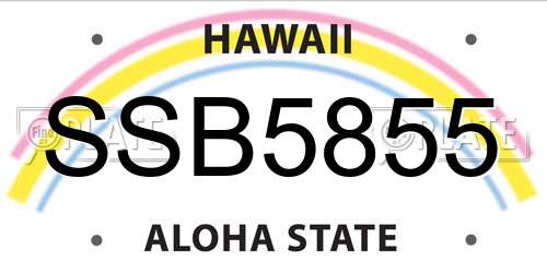 SSB5855 Hawaii License Plate
