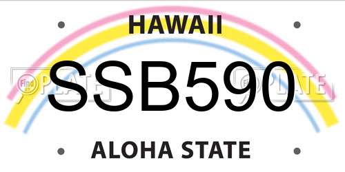 SSB590 Hawaii License Plate