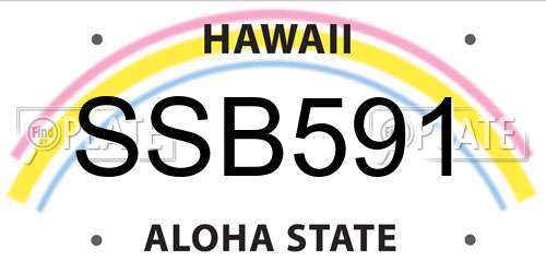 SSB591 Hawaii License Plate