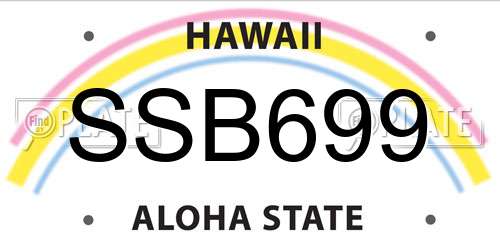 SSB699 Hawaii License Plate