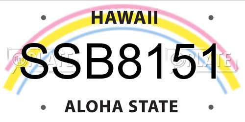 SSB8151 Hawaii License Plate