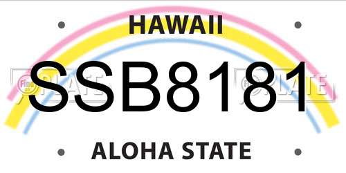 SSB8181 Hawaii License Plate