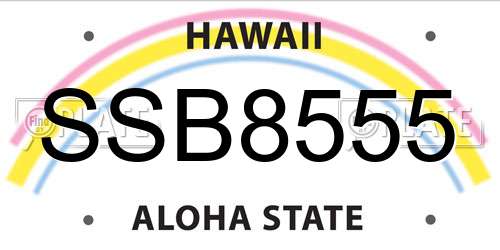 SSB8555 Hawaii License Plate