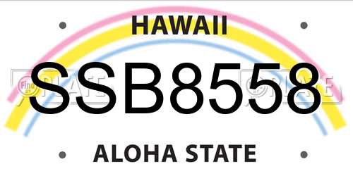 SSB8558 Hawaii License Plate