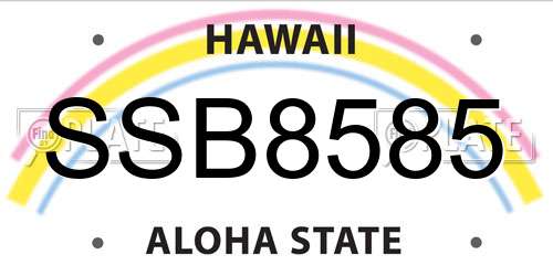 SSB8585 Hawaii License Plate