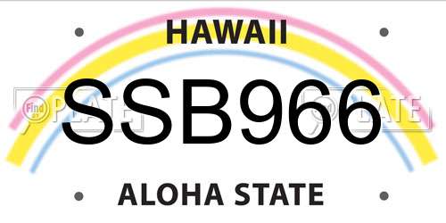 SSB966 Hawaii License Plate