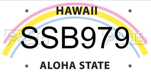 SSB979 Hawaii License Plate