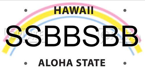 SSBBSBB Hawaii License Plate