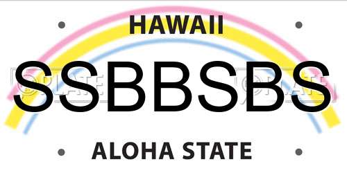 SSBBSBS Hawaii License Plate