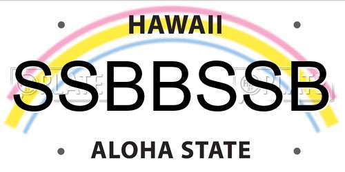SSBBSSB Hawaii License Plate