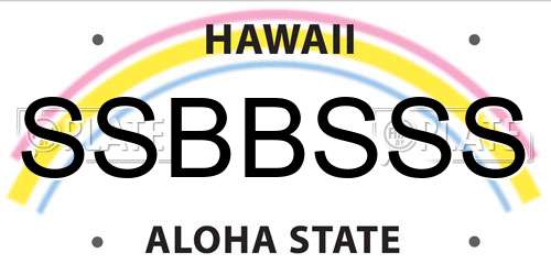 SSBBSSS Hawaii License Plate