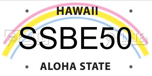 SSBE50 Hawaii License Plate