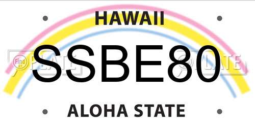 SSBE80 Hawaii License Plate