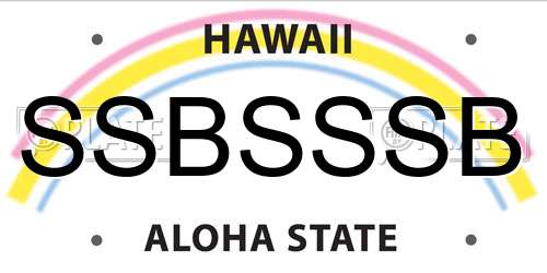 SSBSSSB Hawaii License Plate