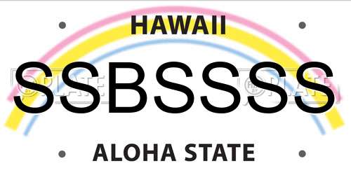 SSBSSSS Hawaii License Plate