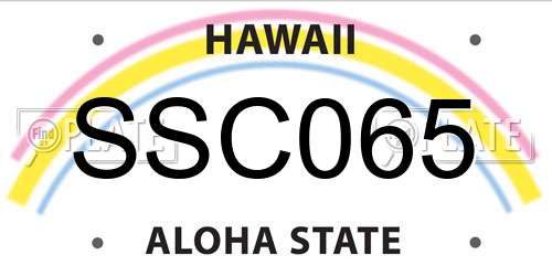 SSC065 Hawaii License Plate